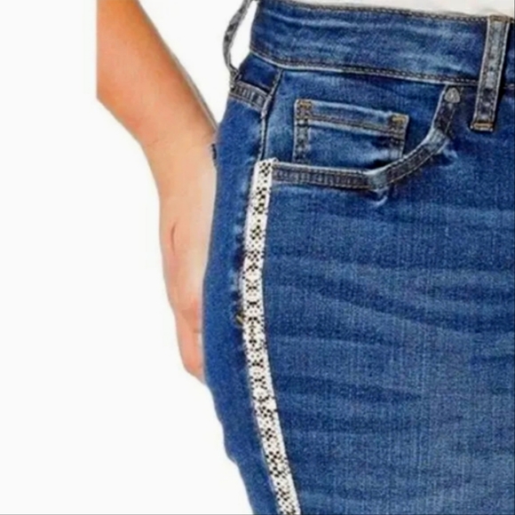 Kut From The Kloth Donna Ankle Skinny Jeans Denim & Snakeskin Plus Size 16 W - Picture 3 of 10